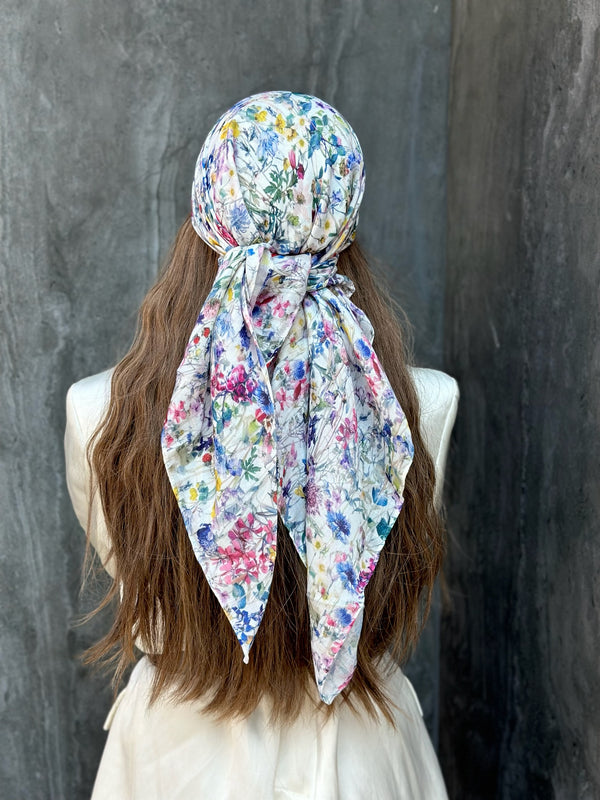 Fall Garden Square Head Scarf