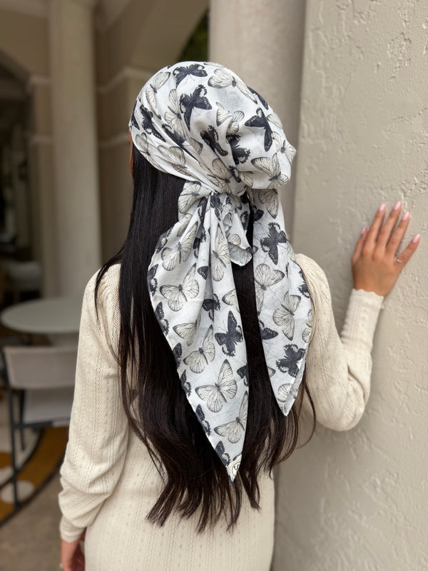 Noir Monarch Square Head Scarf