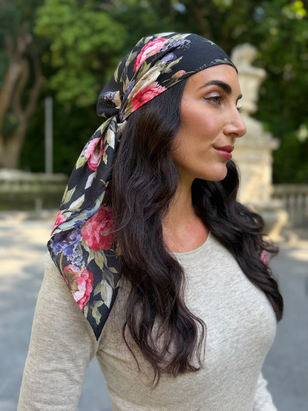 Victorian Garden Square Head Scarf