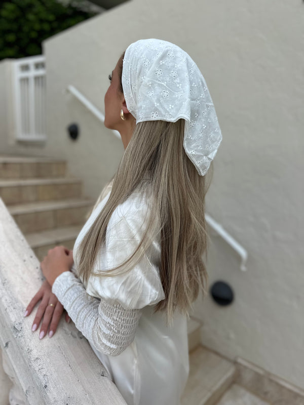 White Eyelet Bandana