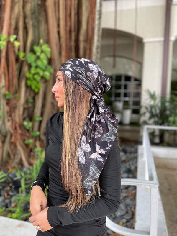 Winter Butterfly Square Head Scarf