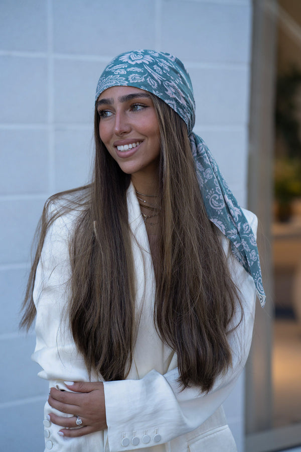 Sage Motifs Square Head Scarf