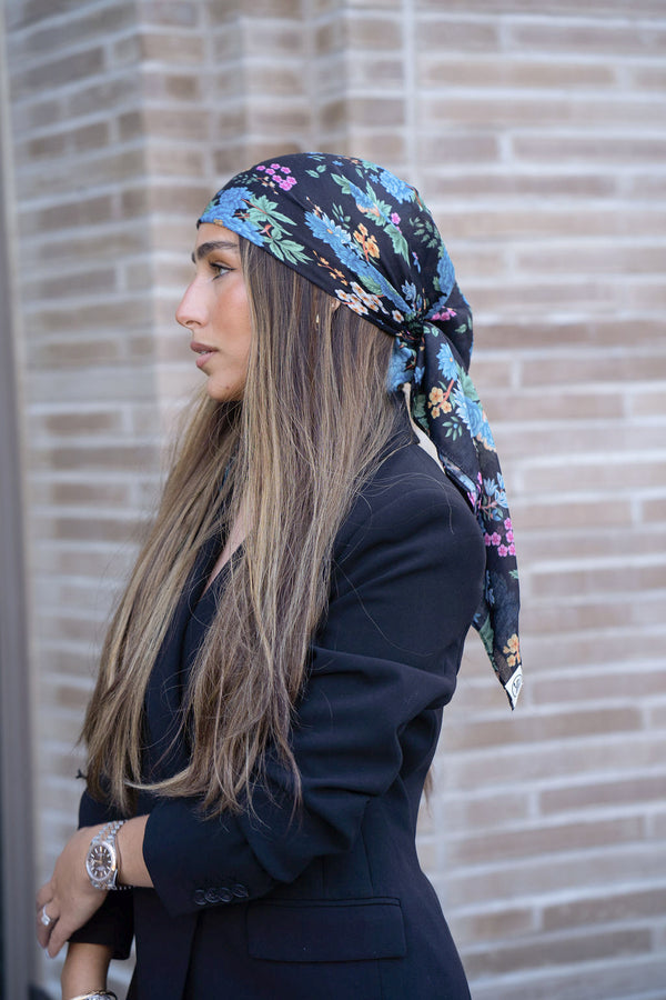 Sapphire Florals Square Head Scarf