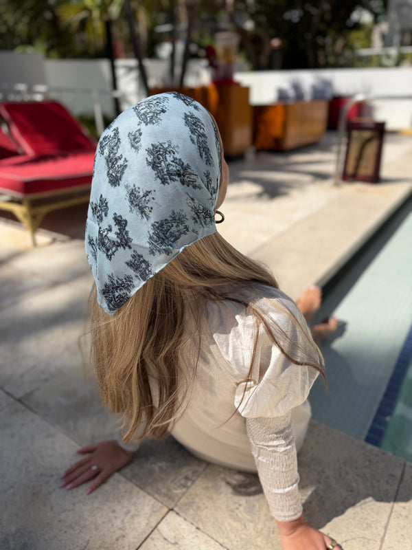 Blue Chateau Toile Bandana