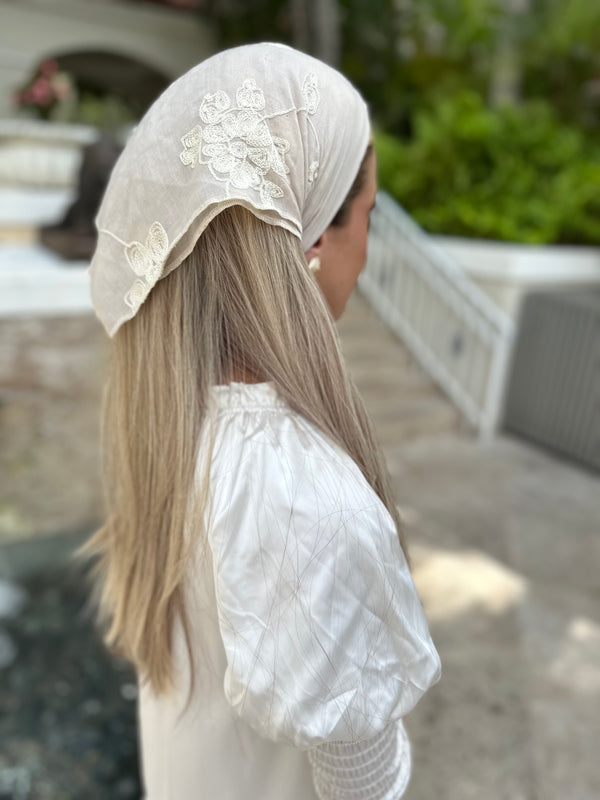 Embroiderey Floral Cotton Viscose Bandanas