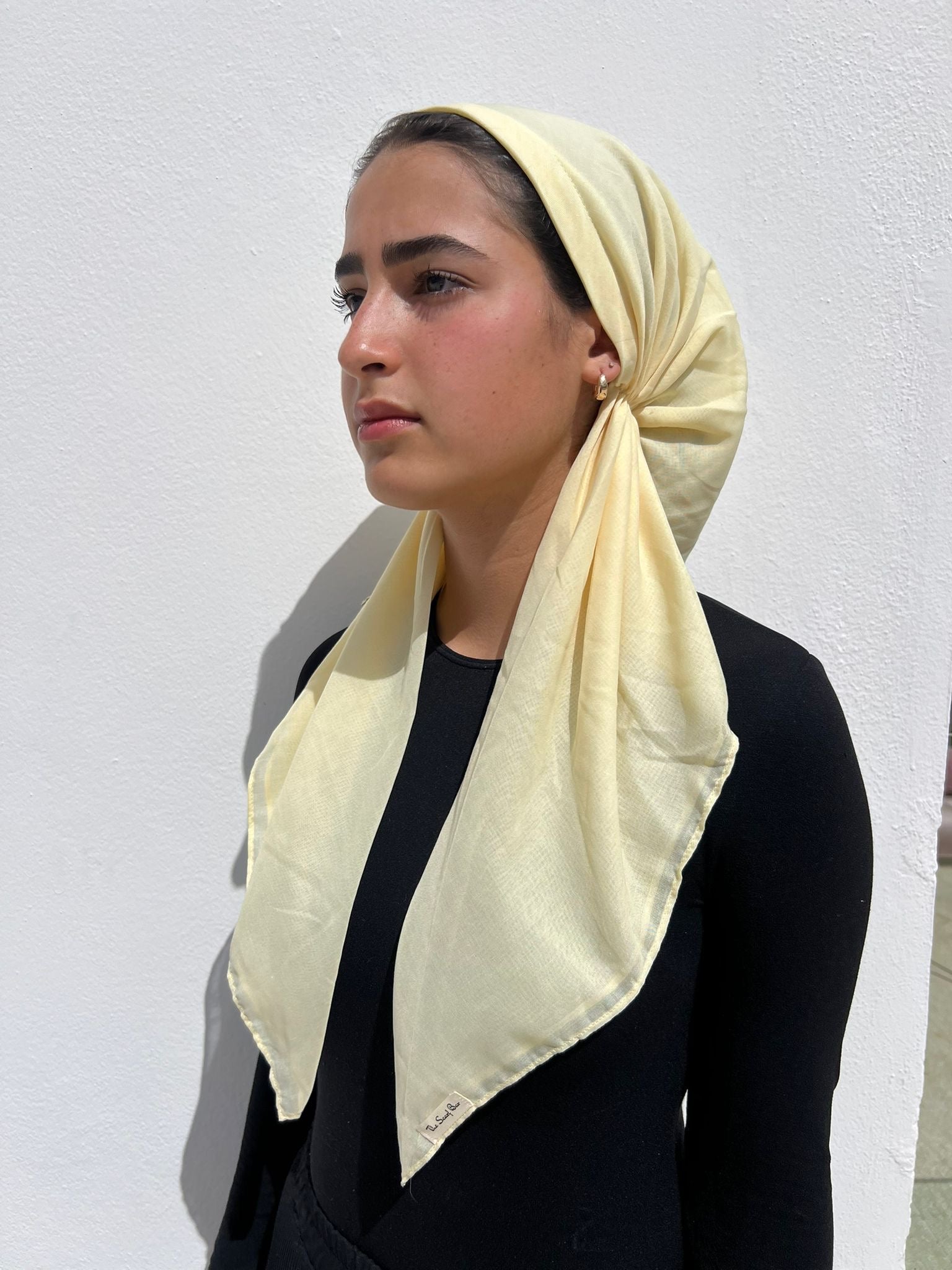 CLASSIC PRETIED Cotton Butter Yellow (with Velvet Grip) – Scarf Bar
