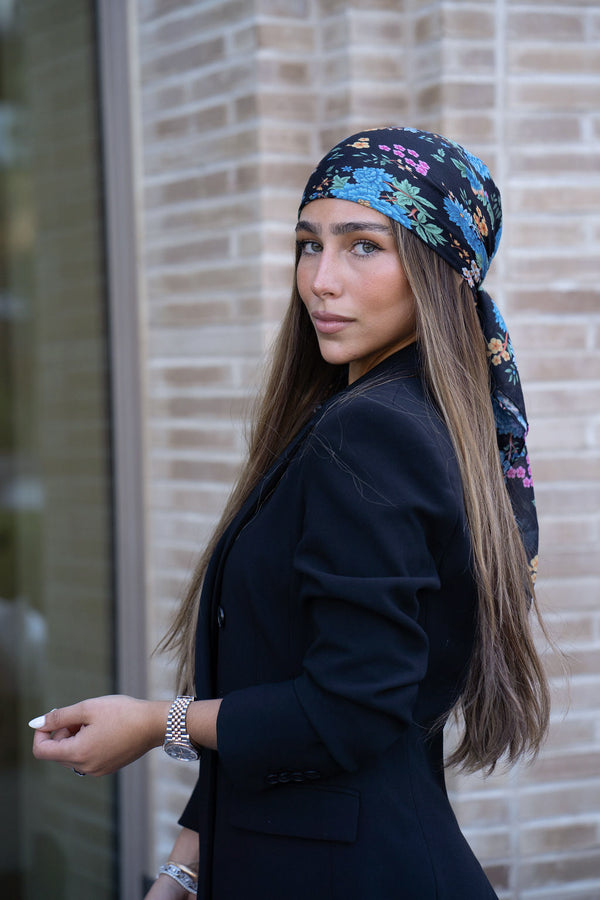 Sapphire Florals Square Head Scarf