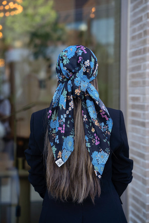 Sapphire Florals Square Head Scarf