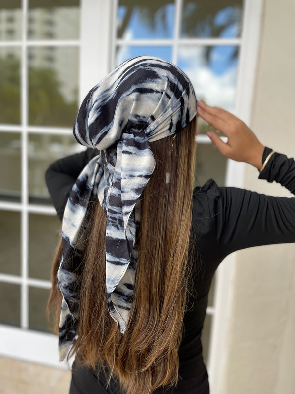 Storm Marble Square Head Scarf