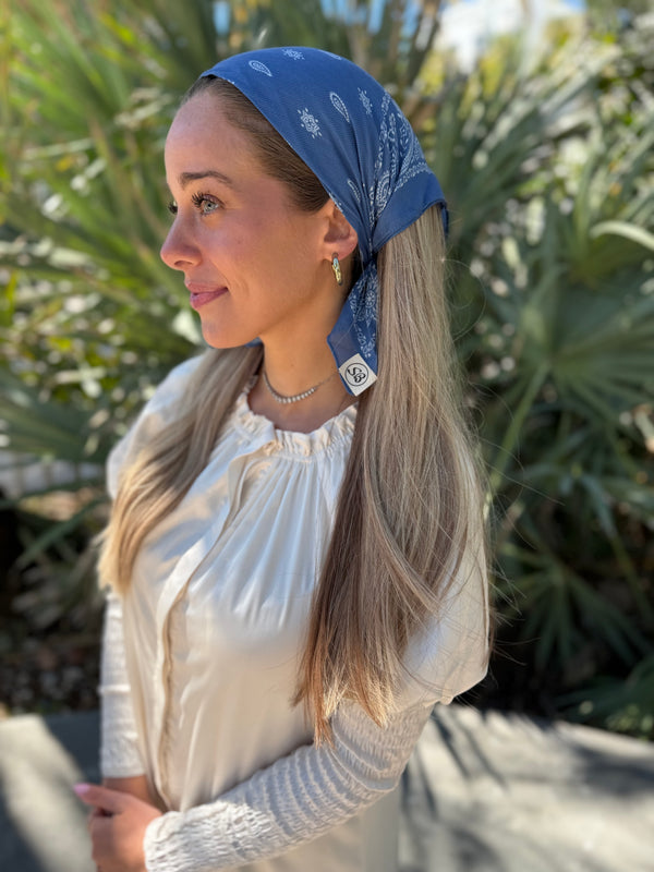 Paisley Ocean Blue Bandana