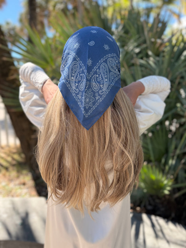 Paisley Ocean Blue Bandana
