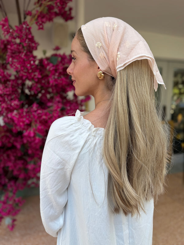 Solid Floral Embroidery Bandanas
