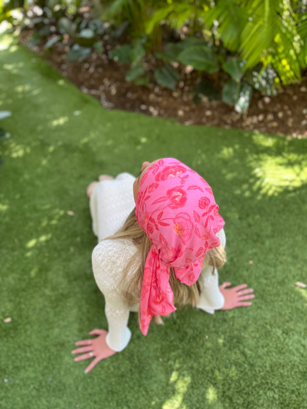 Pink Paloma Square Head Scarf