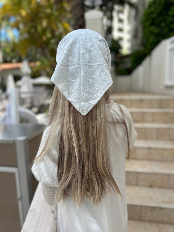 White Eyelet Bandana