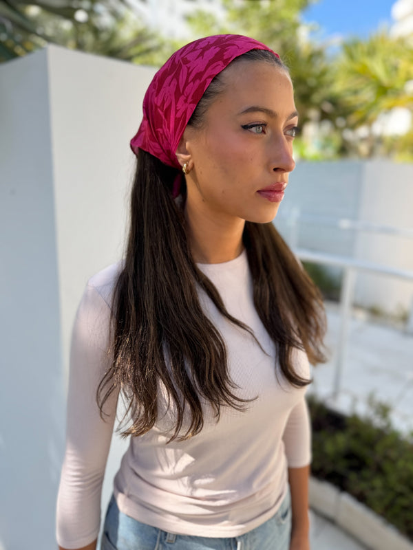 Hot Pink Hibiscus Bandana
