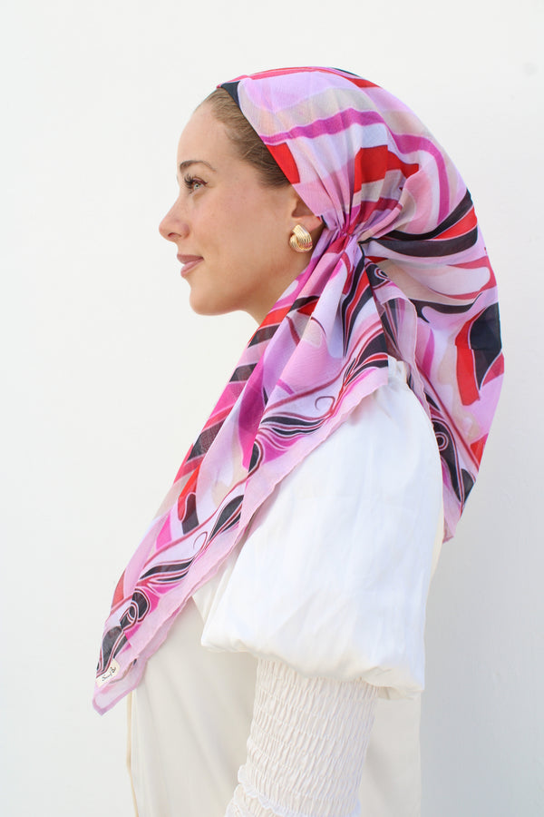 VERSATILE PRETIED Inspired Flame Ribbon Head Scarf
