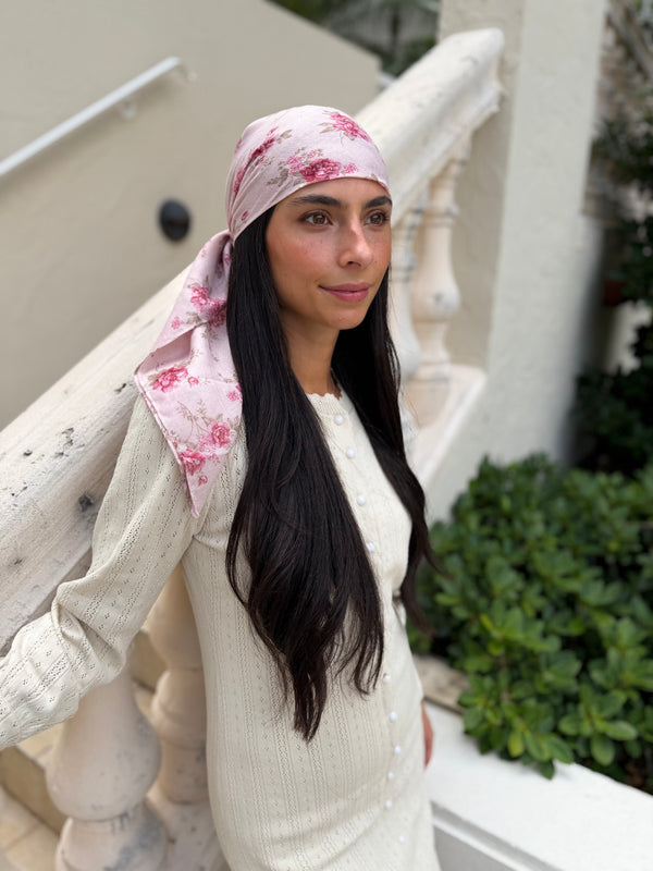 Rosewood Petals Square Head Scarf