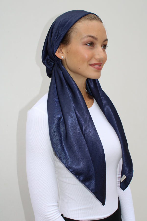 CLASSIC PRETIED Velour Satin Navy (with Velvet Grip)