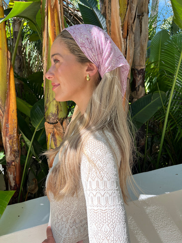 Soft Pink Florals Bandana