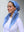 SHORT CLASSIC PRETIED Paisley Dusty Blue Head Scarf (WITH VELVET GRIP)