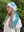 White Sage Floral Collection Square Head Scarf