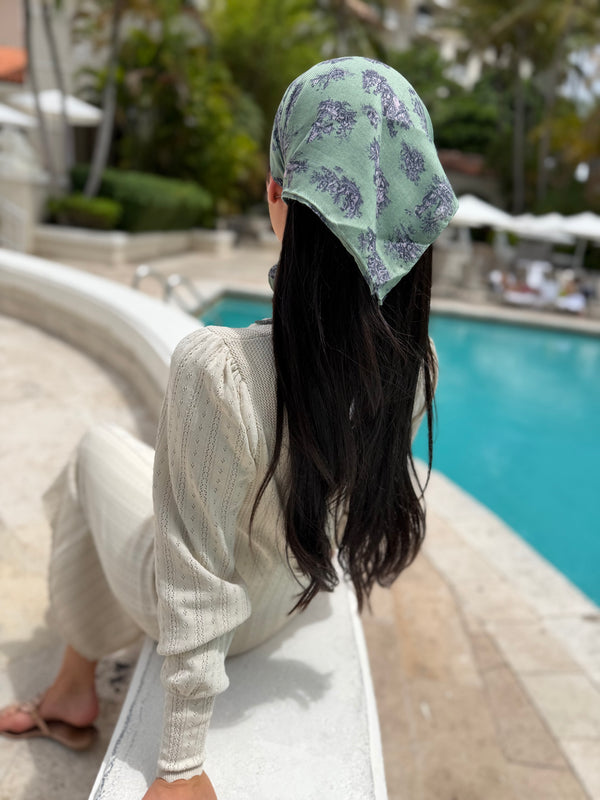 Olive Chateau Toile Bandana
