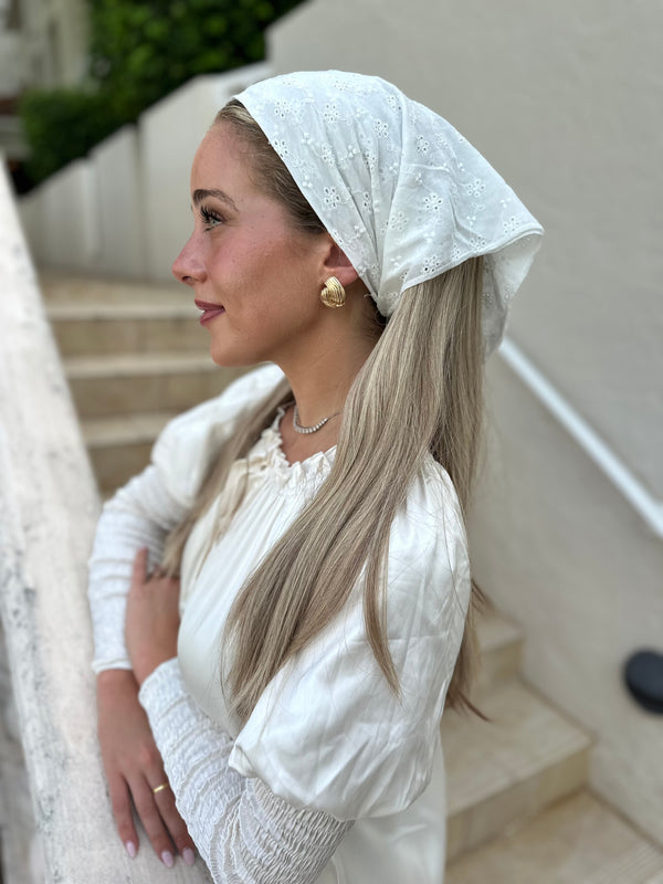 White Eyelet Bandana