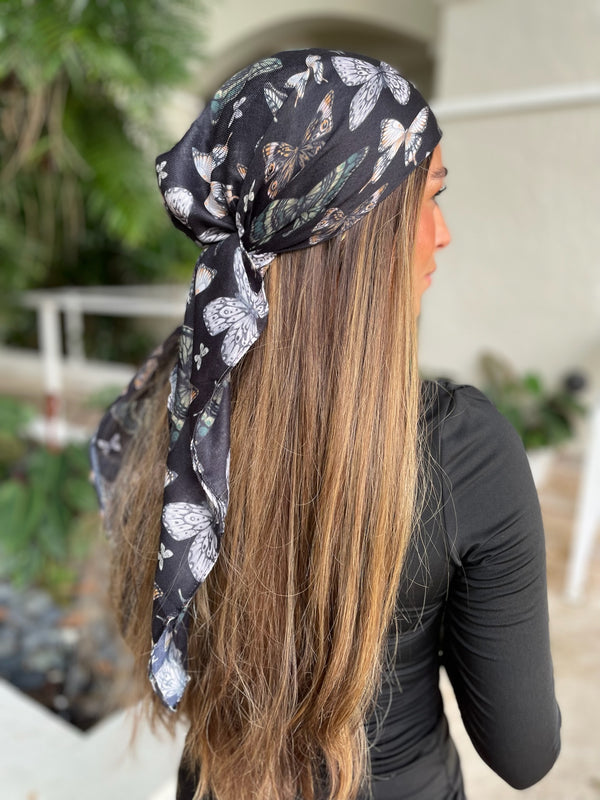 Winter Butterfly Square Head Scarf