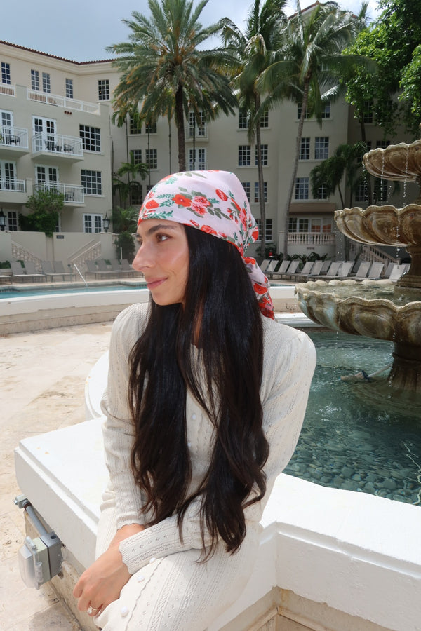 Scarlet Garden Square Head Scarf