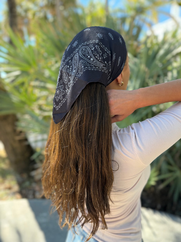Paisley Black Bandana