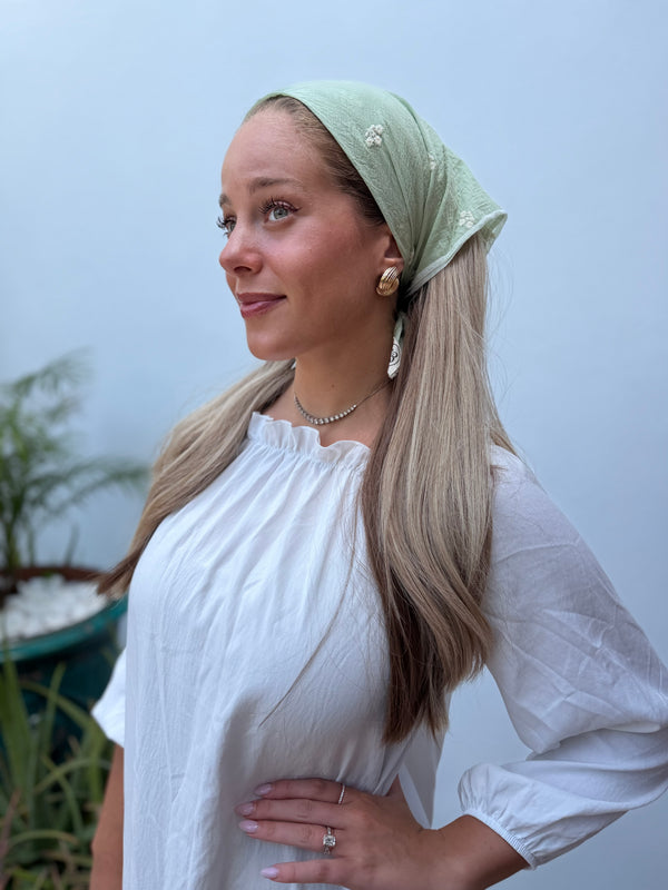 Solid Floral Embroidery Bandanas