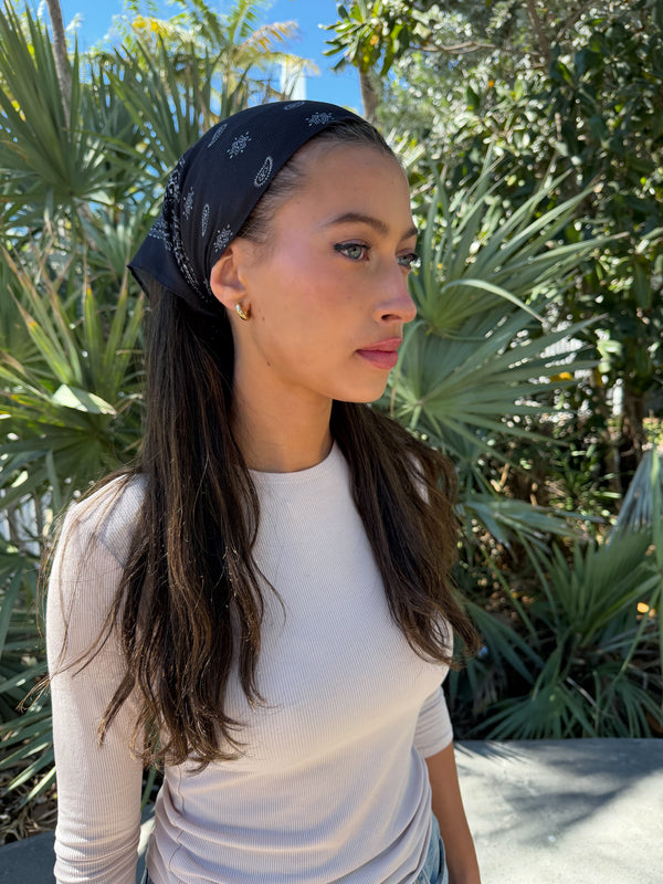 Paisley Black Bandana