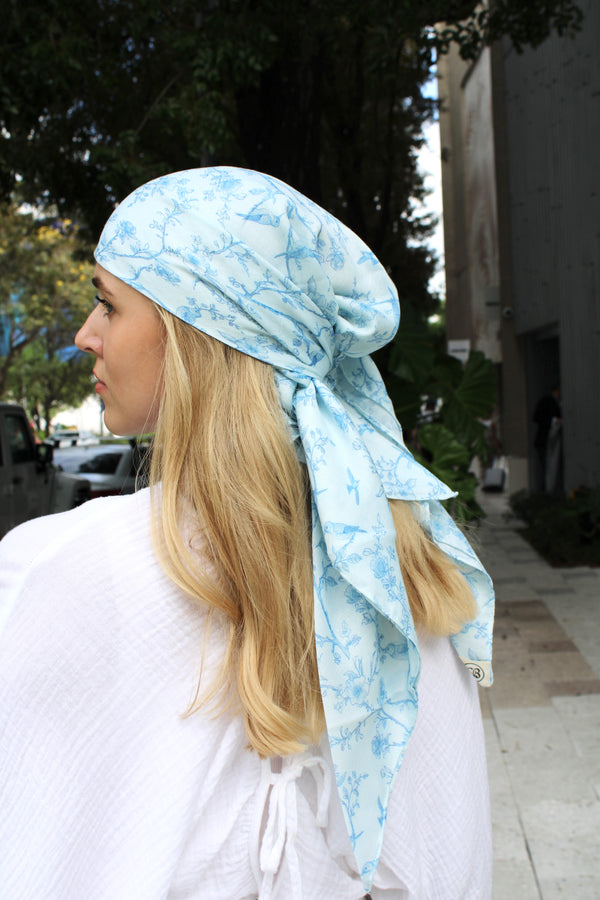 Whimsical Toile Square Head Scarf