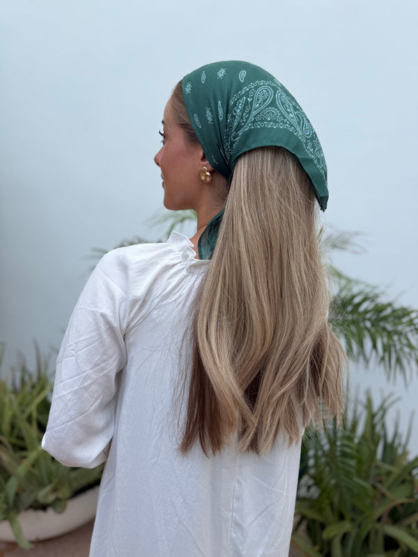Paisley Forest Green Bandana