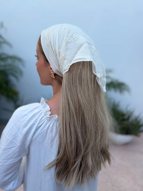 Solid Floral Embroidery Bandanas