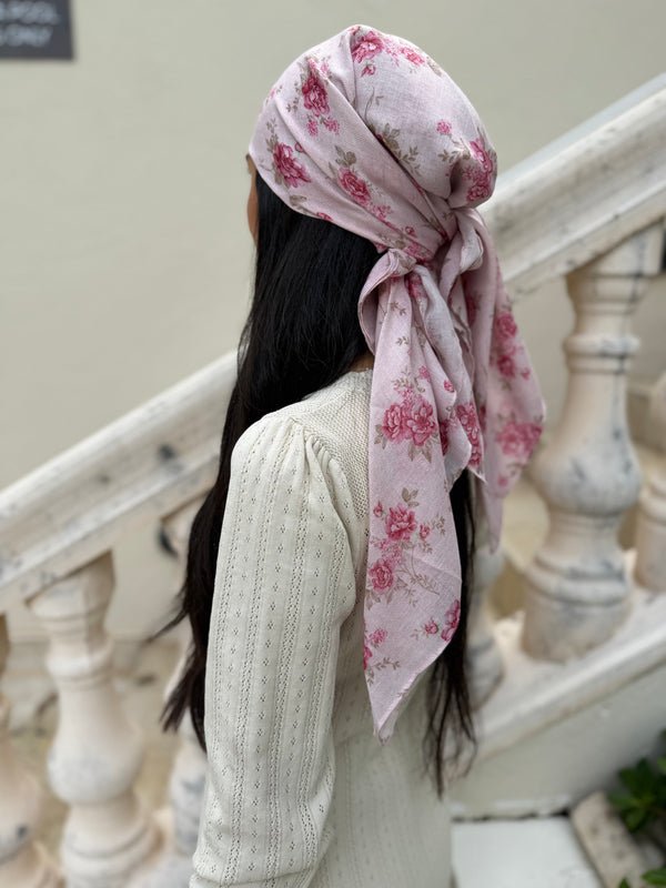 Rosewood Petals Square Head Scarf
