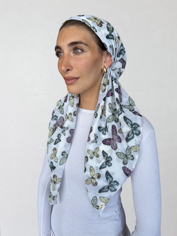 CLASSIC PRETIED Butterfly Muse Head Scarf (WITH VELVET GRIP)