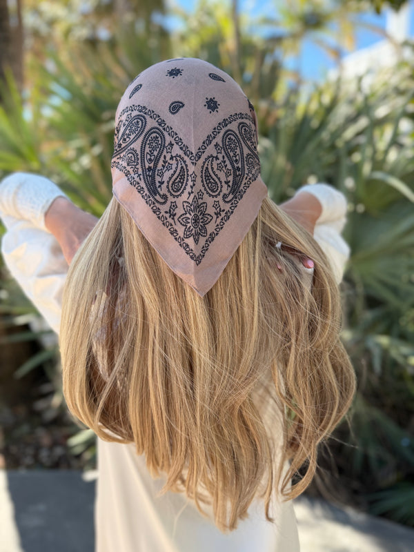 Paisley Taupe Bandana