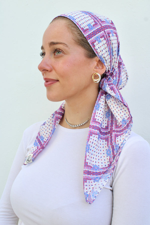 French Tile Square Head Scarf