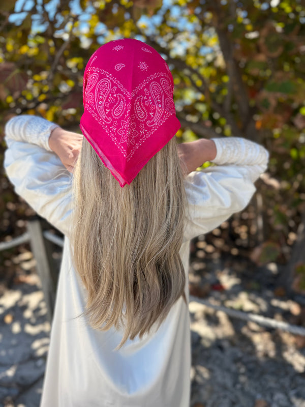 Paisley Hot Pink Bandana