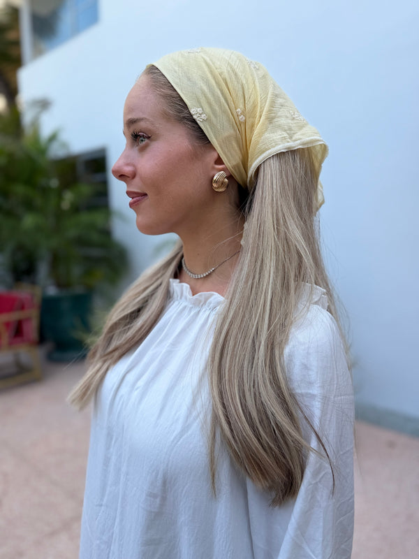 Solid Floral Embroidery Bandanas