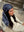 Navy Motif Square Head Scarf