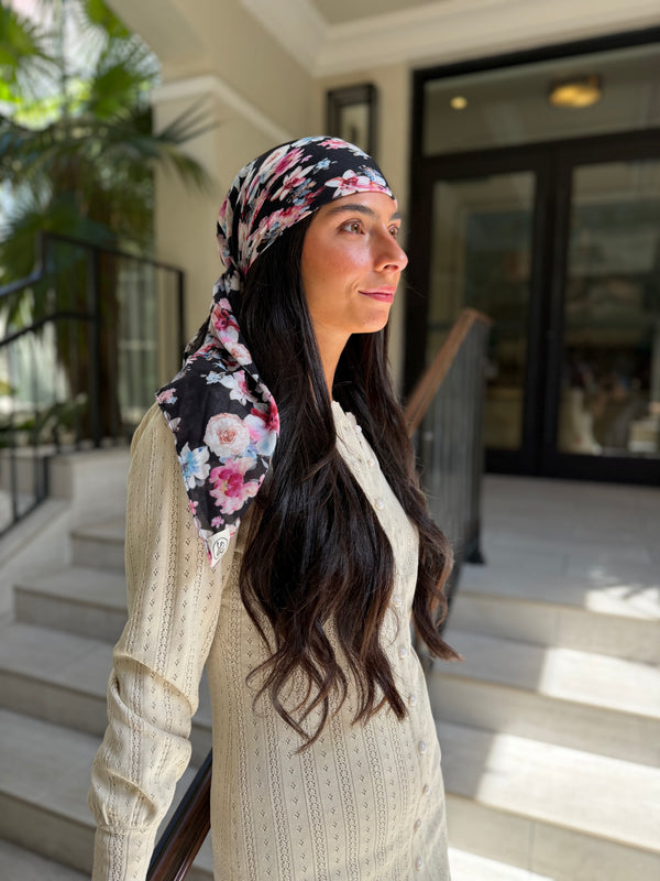 Moonlight Garden Square Head Scarf