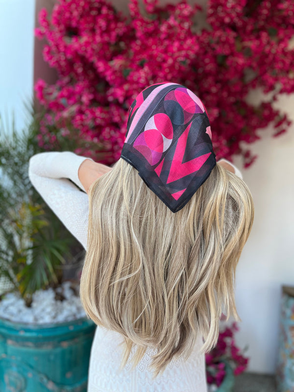 Inspired Fuschia Art Deco Bandana