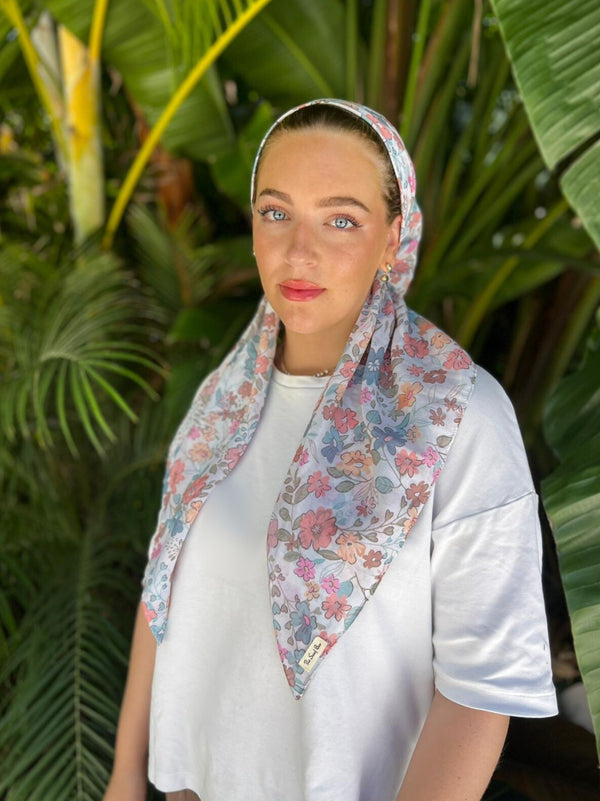 CLASSIC PRETIED Garden Party Head Scarf (WITH VELVET GRIP)