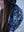 Royal Blue Florals Square Head Scarf