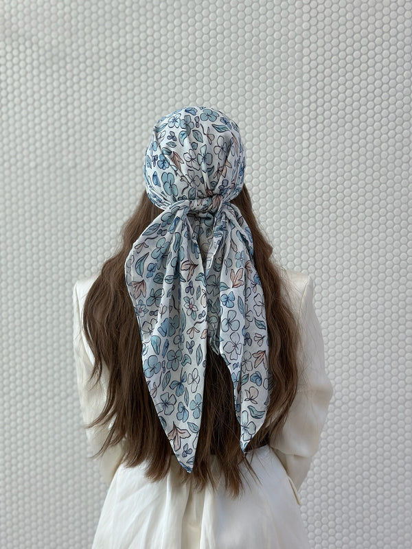 Ditsy Winter Floral Square Head Scarf