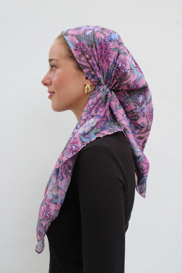 SB VERSATILE PRETIED Deep Plum Florals (WITH VELVET GRIP)