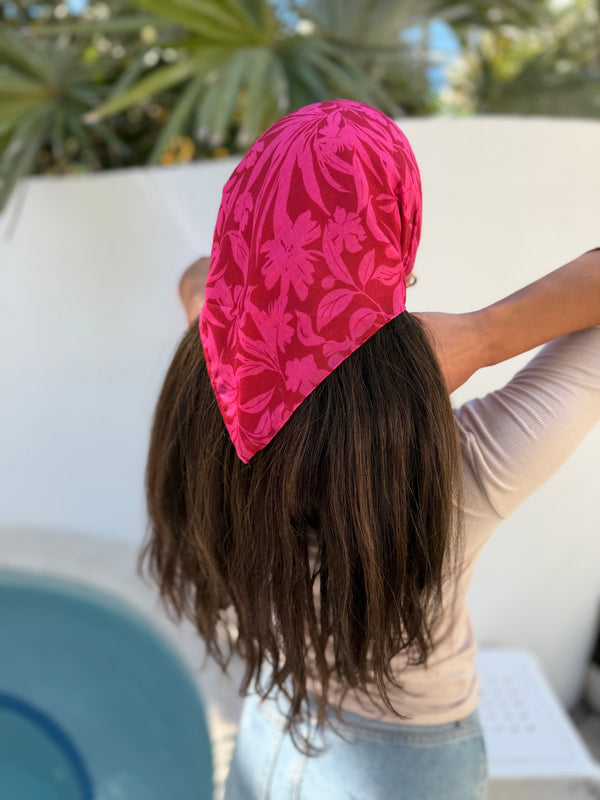 Hot Pink Hibiscus Bandana
