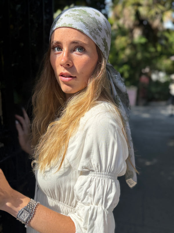 Sage Garden Square Head Scarf